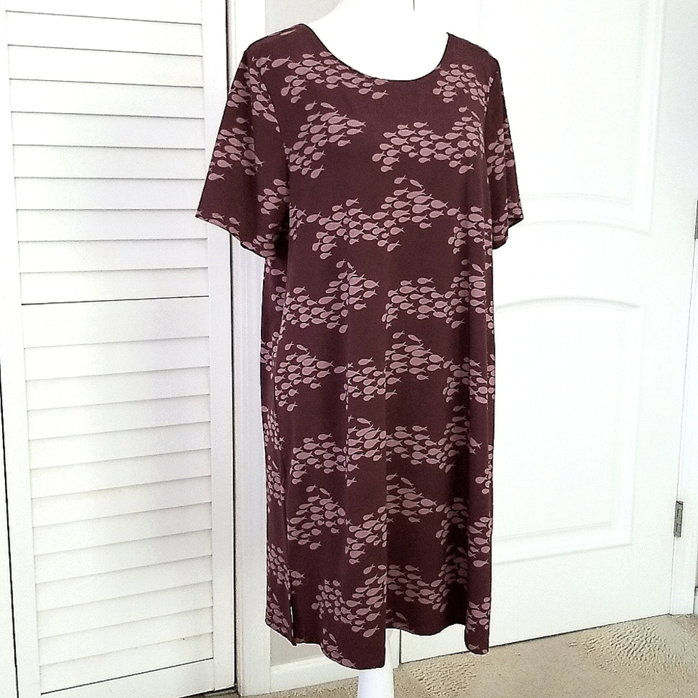 Fighting Eel Leslie Dress in Chianti Fish (L)